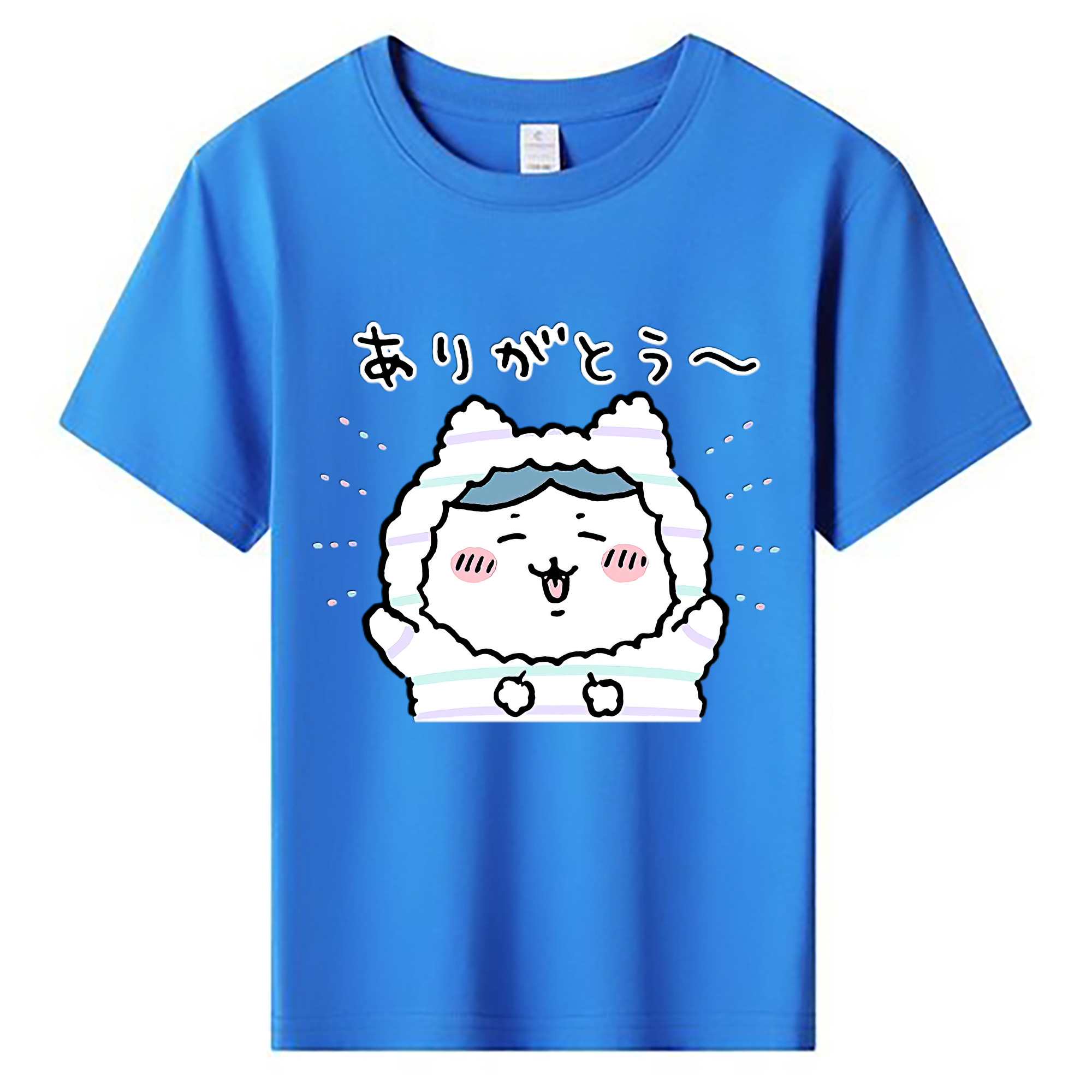 （画像用） ちいかわ ハチワレ Chii-kawa hachiware 綿100％キッズTシャツ（フロントプリント）